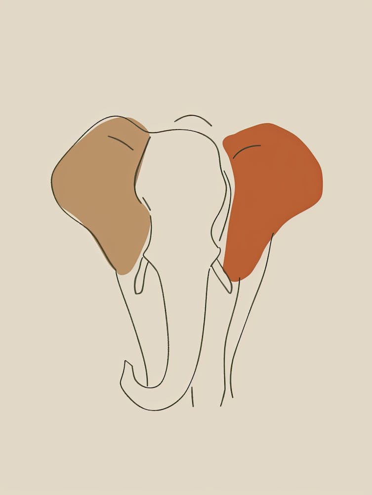 Elephant - Boho, Line Art 16