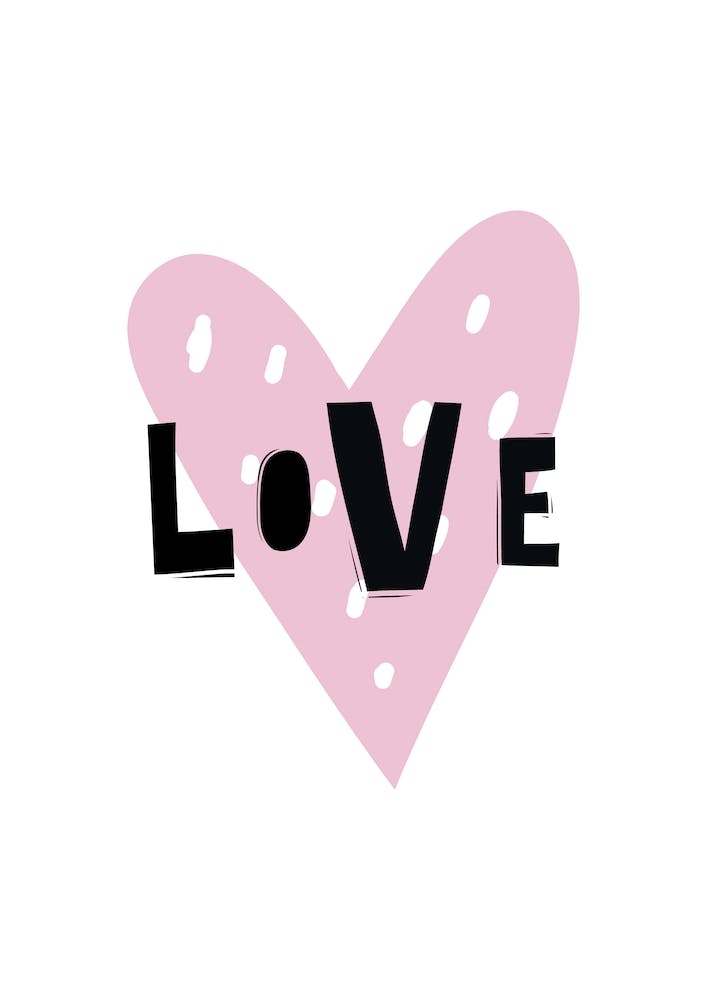 Scandi Love Pink Heart