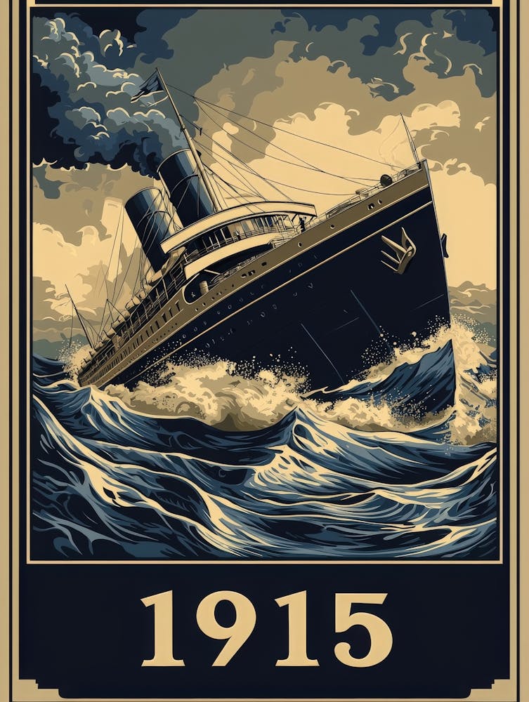 Aihrgdesign A Vintage Historical Poster Of The Rms Lusitania