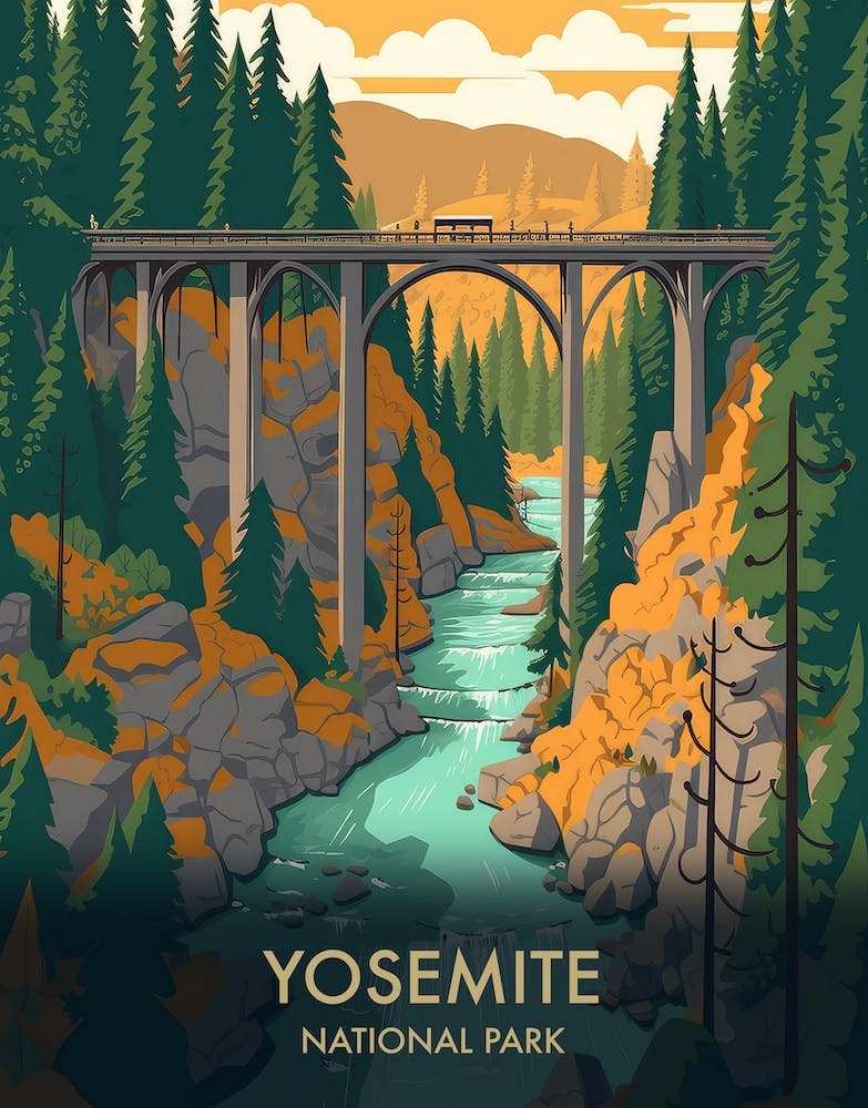 Yosemite National Park Vintage Travel Poster 4