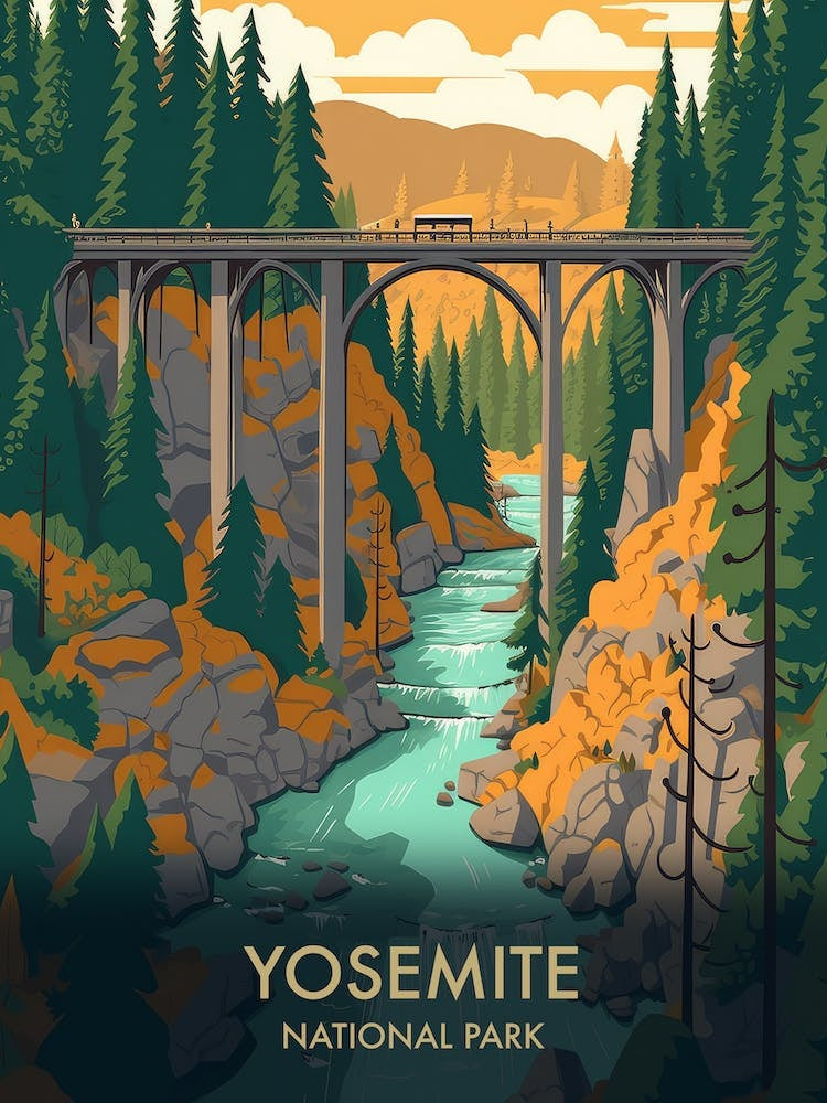 Yosemite National Park Vintage Travel Poster 4