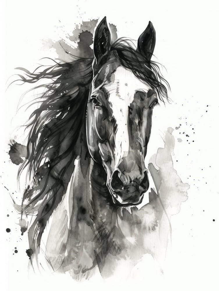Horse Watercolor Painting