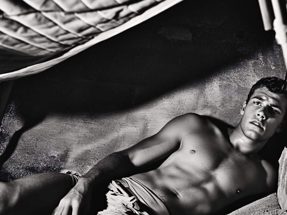 Sexy Topless Man Male Model with Sixpack