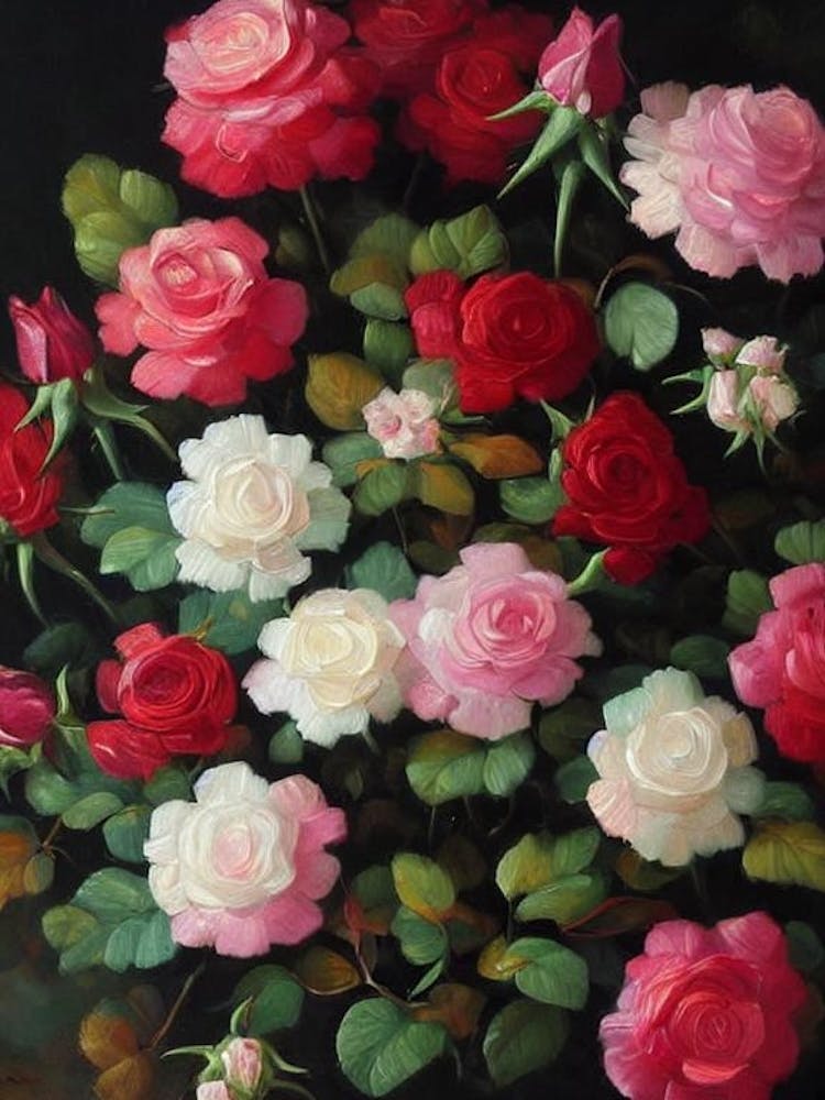 Rose Still Life Oil Painting Flower