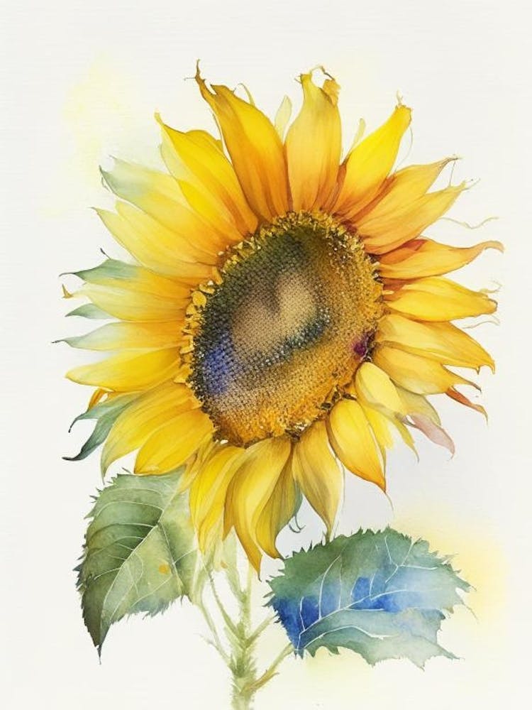 Sunflower Wildflower Watercolour 2