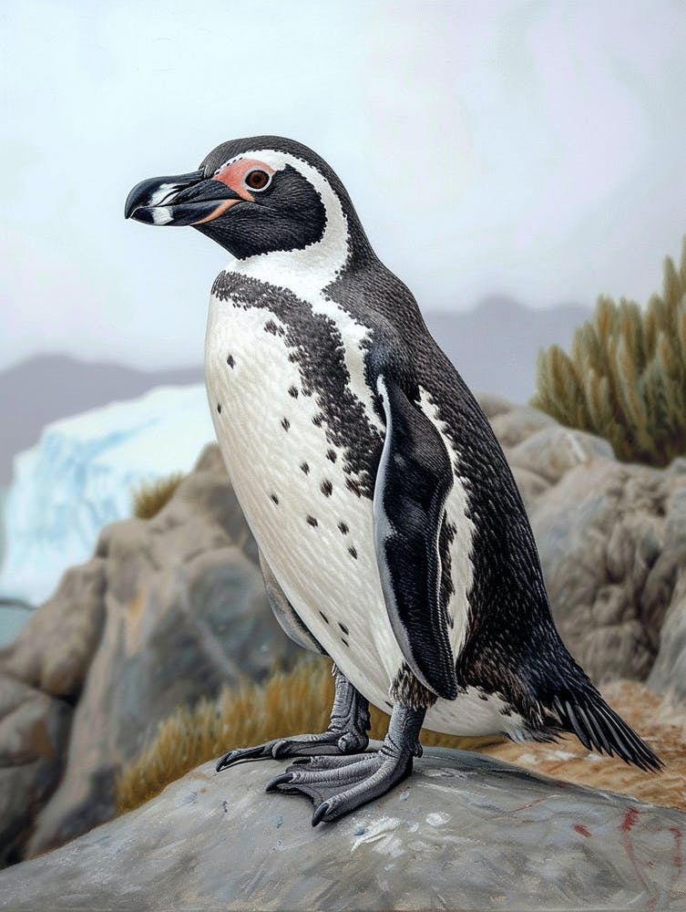 African Penguin Isabela Island Oil Painting 4
