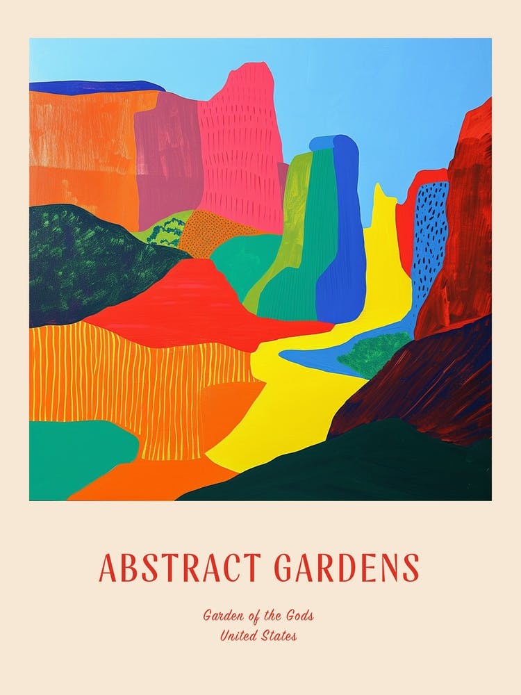 Colourful Gardens Garden Of The Gods Usa 2 Red Poster