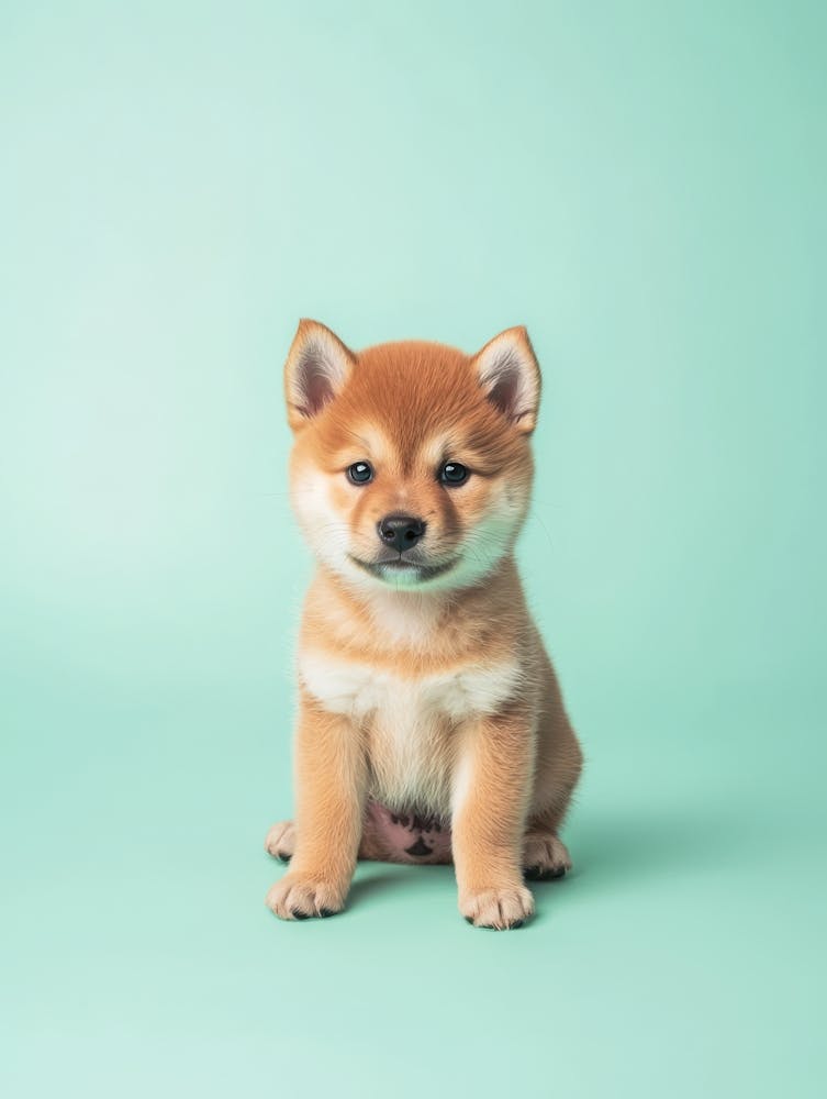 Shiba Inu Puppy. Generated AI.