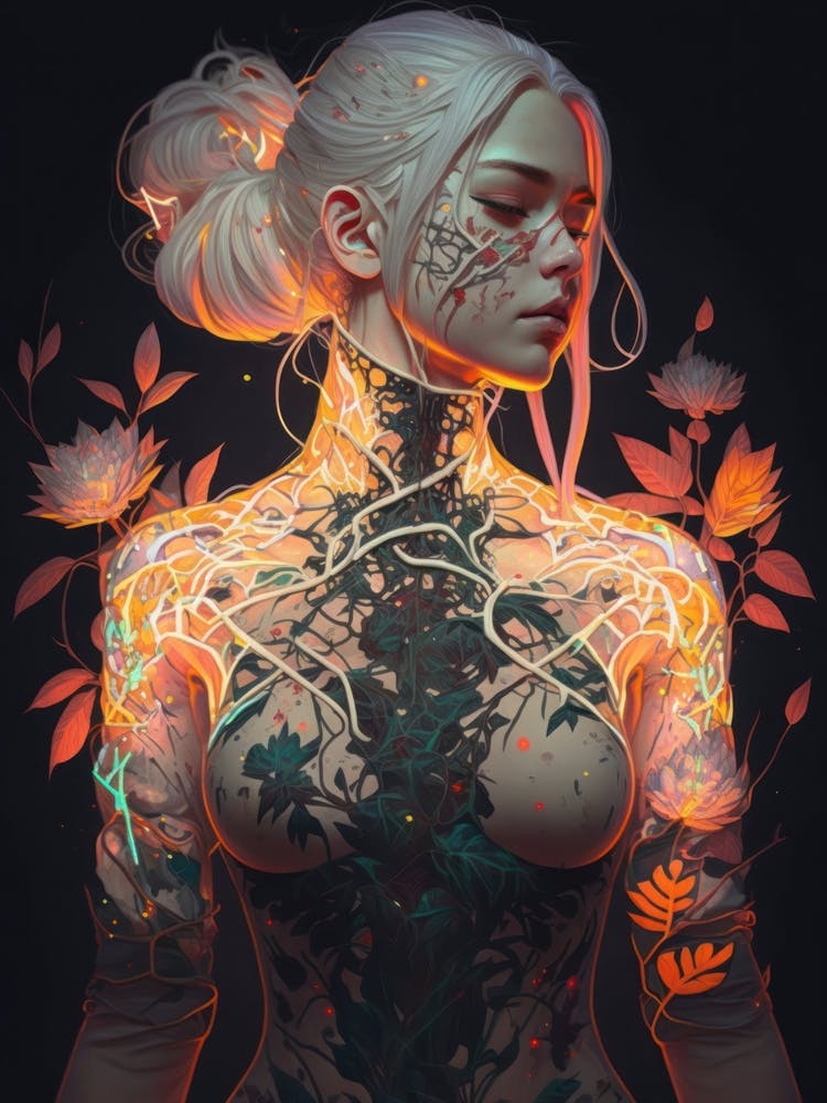 Girl With Flower Tattoos