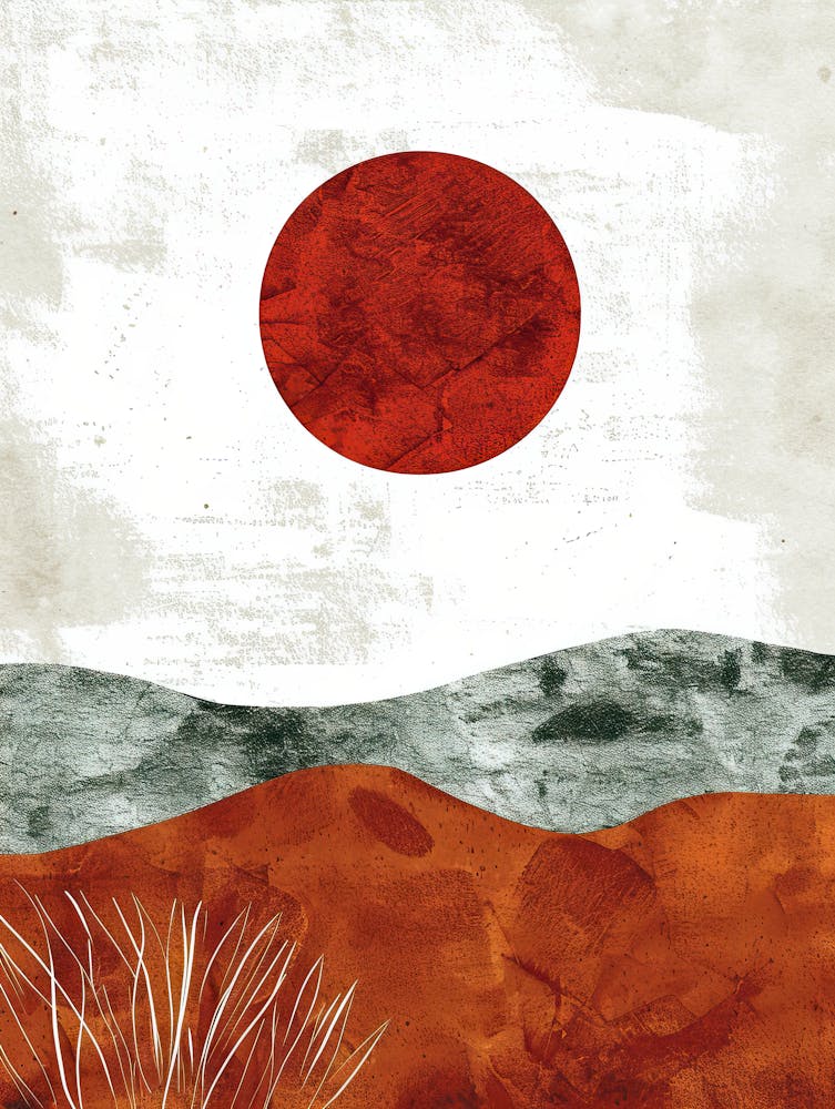 Red Sun In The Desert Minimalist, Bauhaus