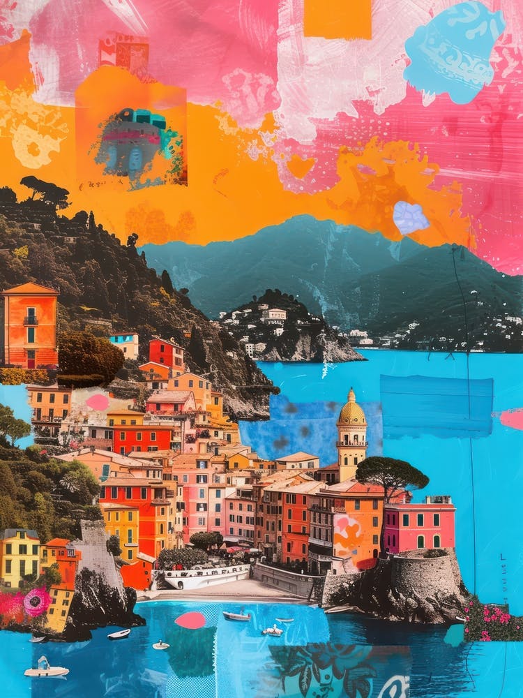 Portofino   Retro Collage Style 3