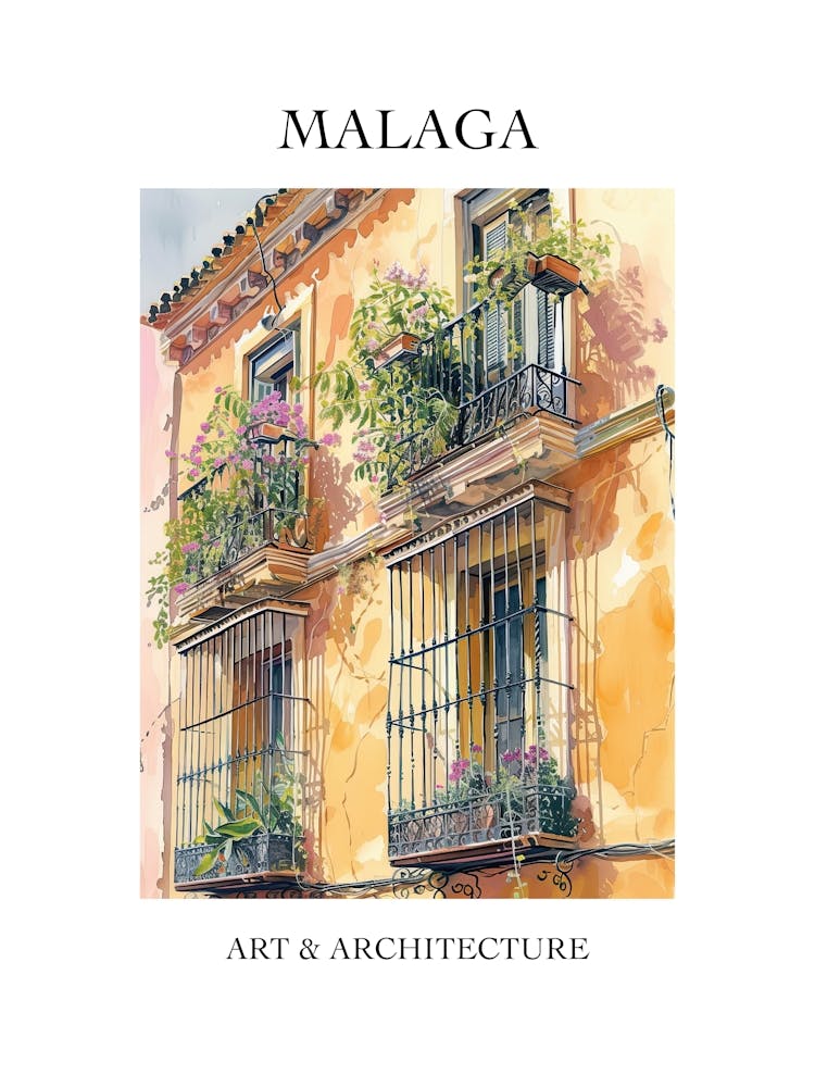 Malaga Travel And Architecture Poster 1