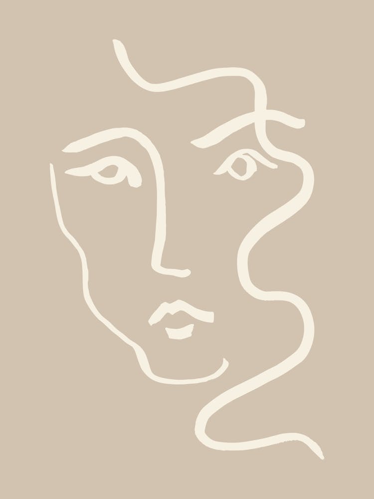 Beige face Art Poster_2458446