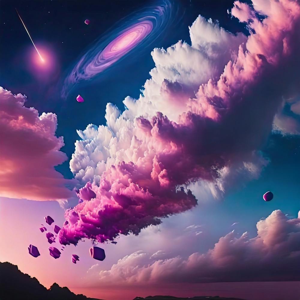 Firefly Galaxy With Stars And Metors Falling 74154