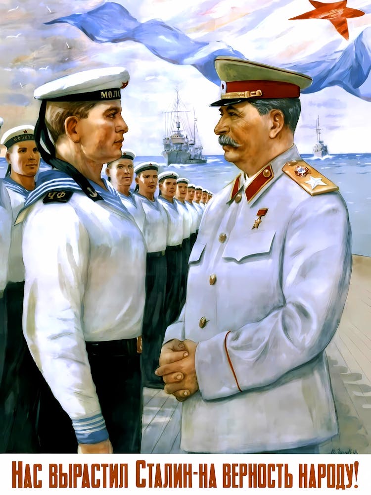 Stalin With Navy, Soviet Propaganda Poster