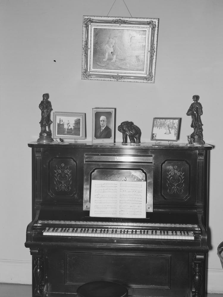 Piano And Decoration In House, Two Bit Creek, Near Deadwood, South Dakota By Russell Lee