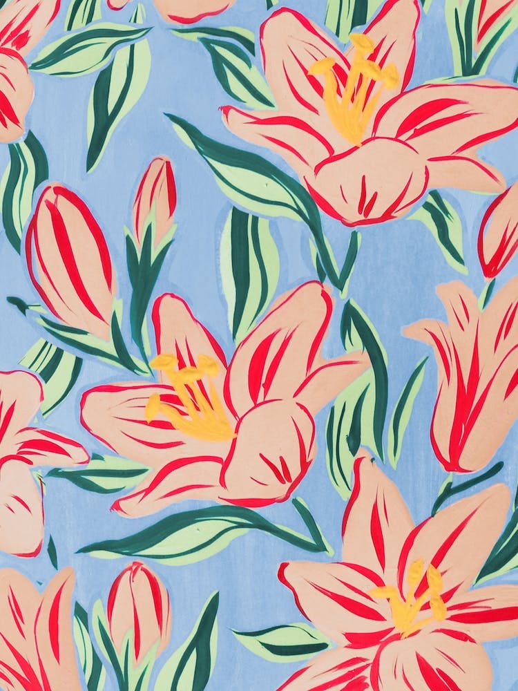 Lilie in Pastellblau
