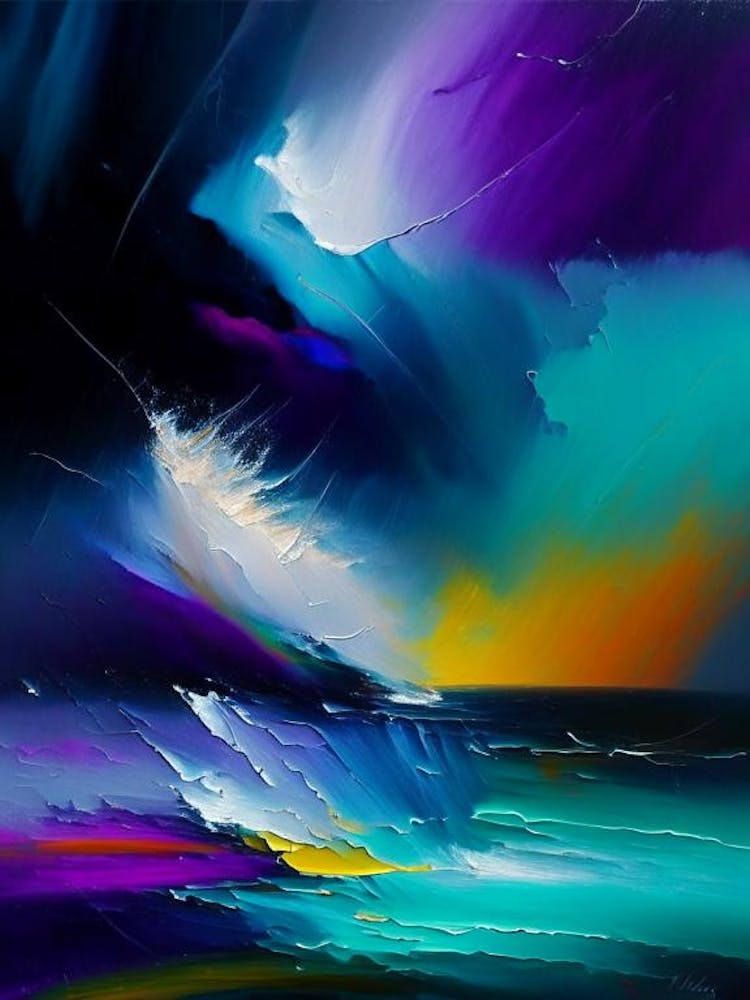 Stormy Weather Waterscape Bright Abstract 1