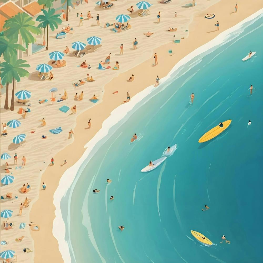 Illustration Of A Beach Scene 3