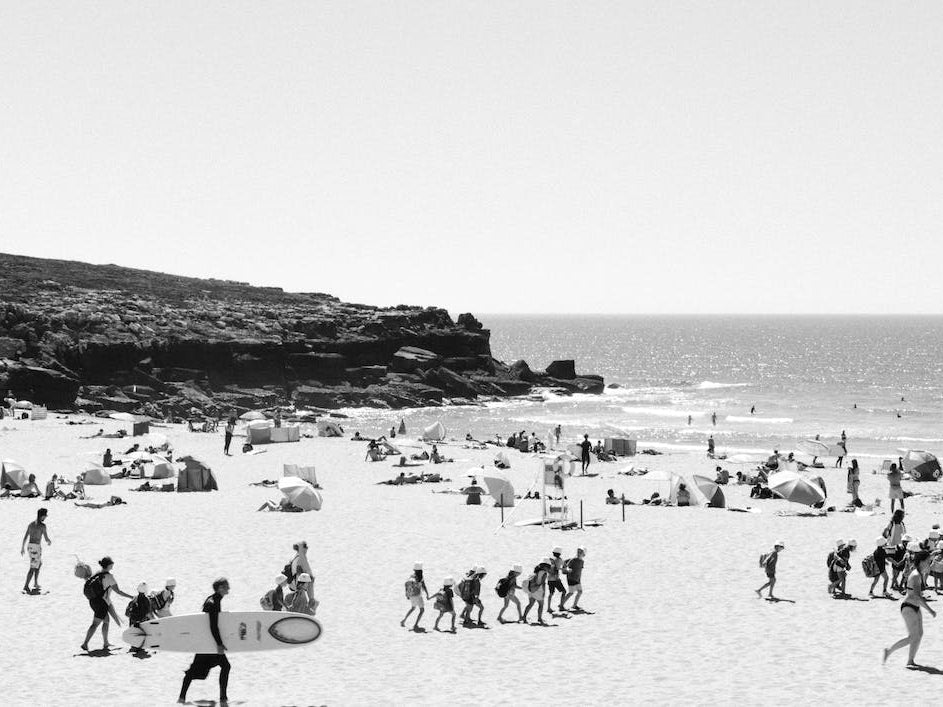 Day At The Beach, Portugal Black And White Travel Documentary Photography