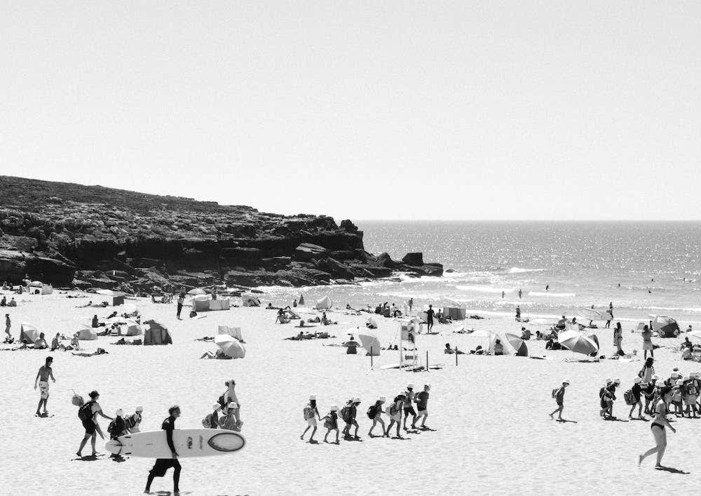 Day At The Beach, Portugal Black And White Travel Documentary Photography