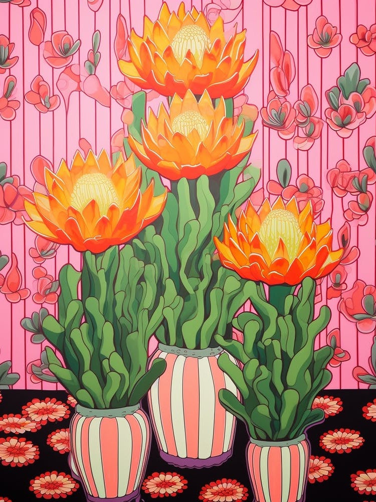 Mexican Style Cactus Illustration Acanthocalycium Cactus 2