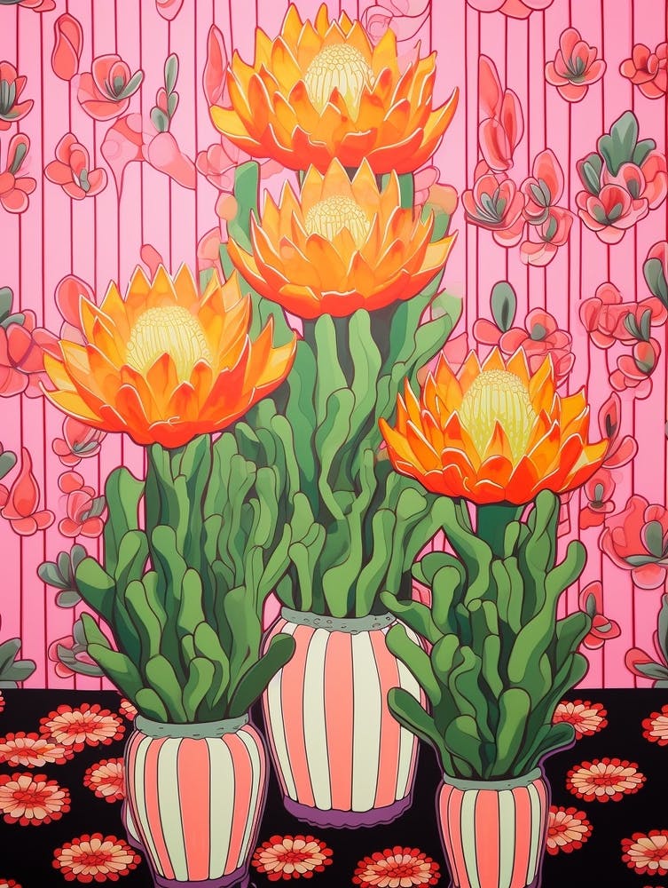 Mexican Style Cactus Illustration Acanthocalycium Cactus 2