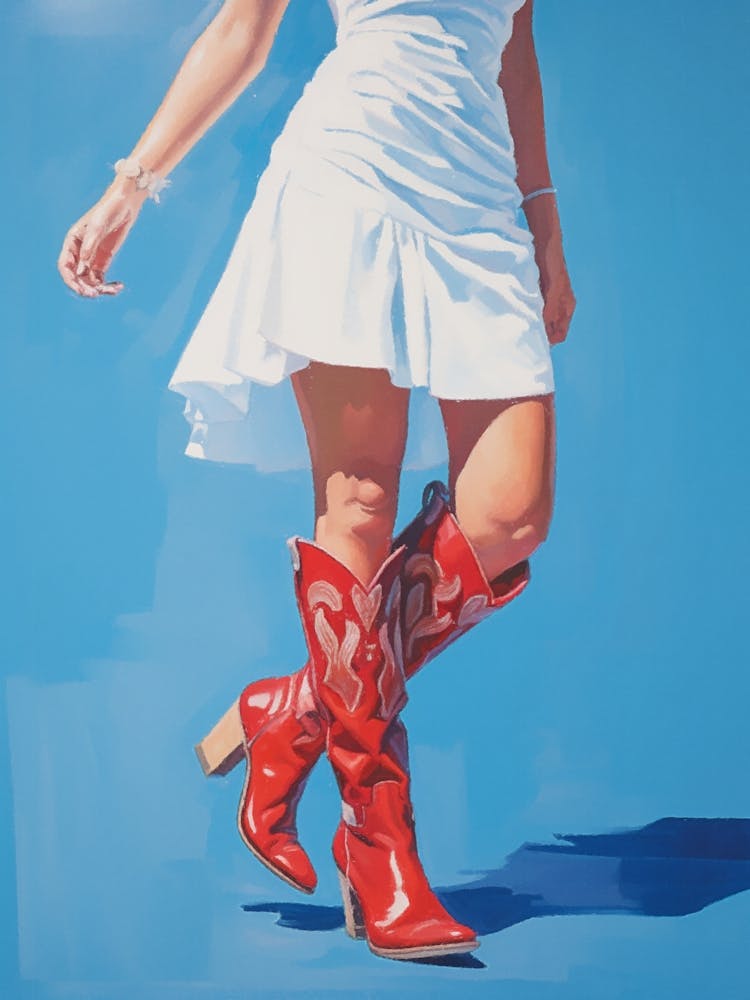 Cowgirl In Red Boots