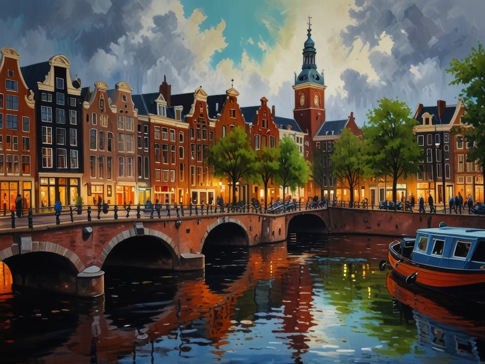 Amsterdam At Night art