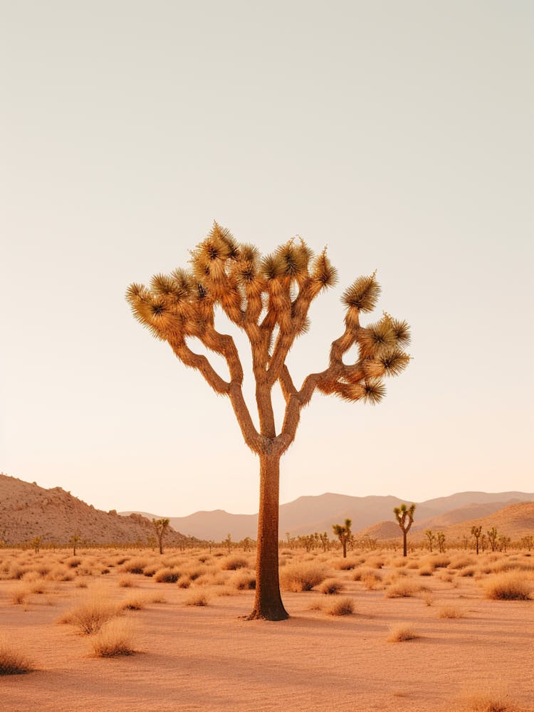 Photograph Of A Joshua Tree At Dawn In Desert 3