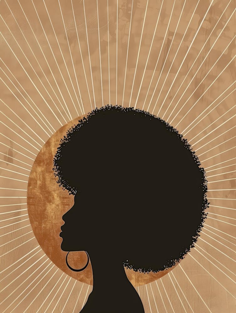 Silhouette Of A Woman With Afro
