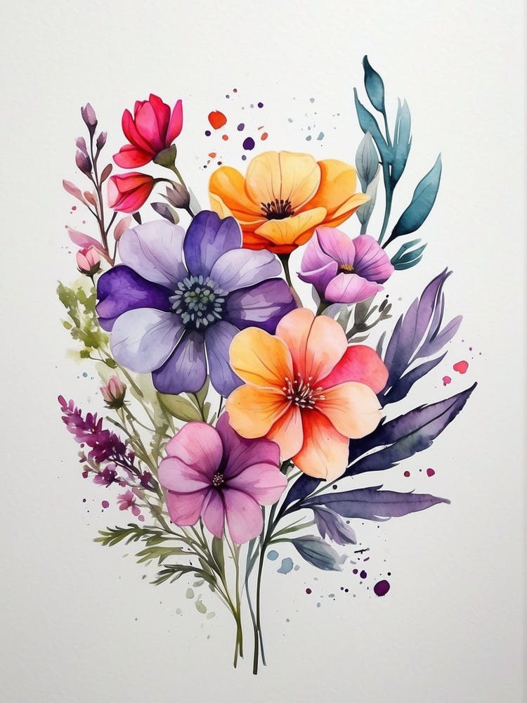 Watercolor Flowers 6