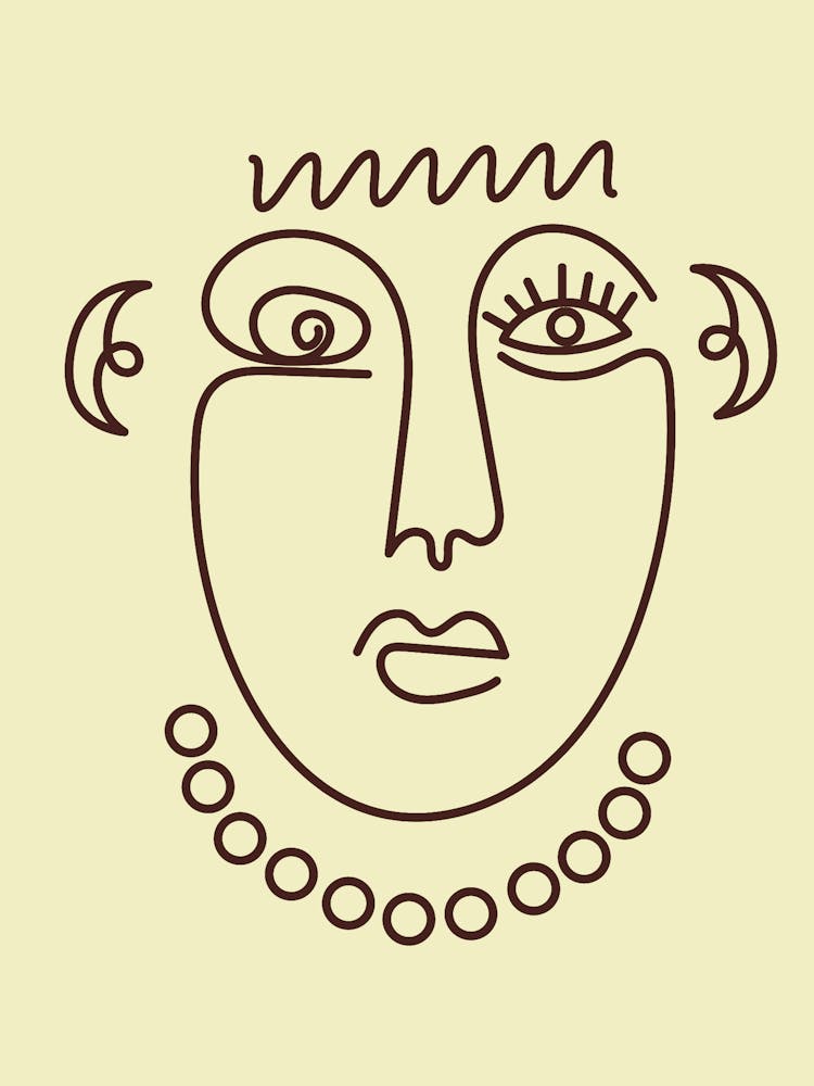 Abstract Line Face Of A Woman