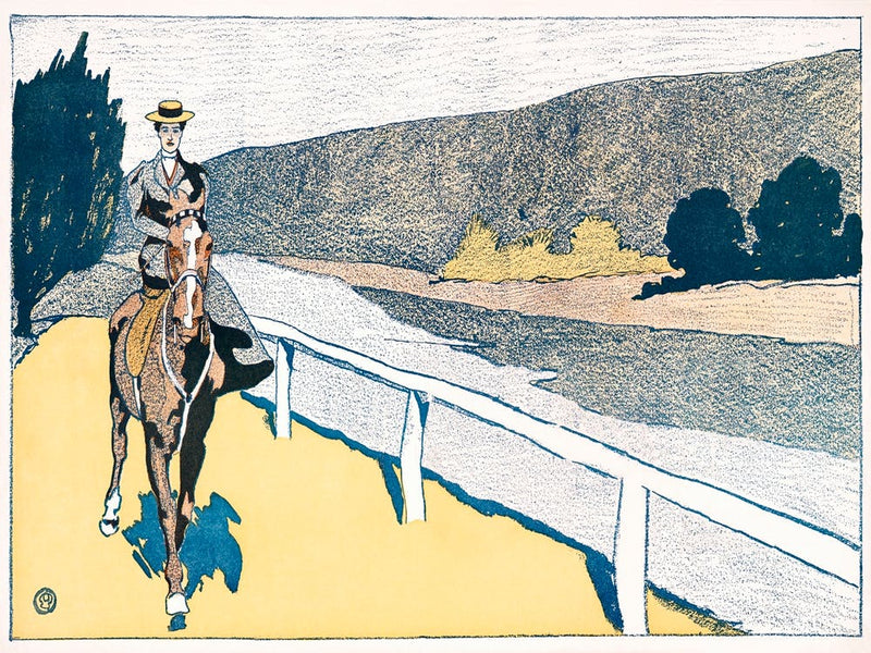 Woman Riding A Horse (1898), Edward Penfield