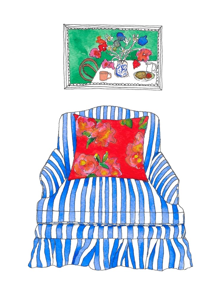 Sallys Chair Blue & Red