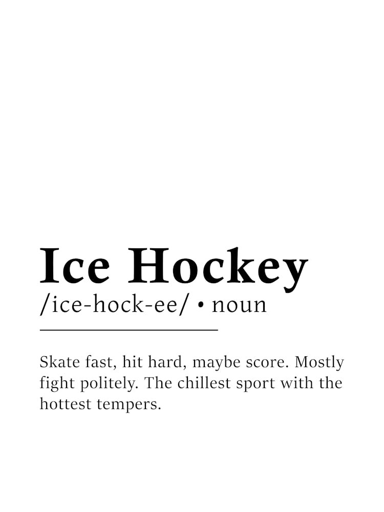 Ice Hockey Definition Poster - Dictionary