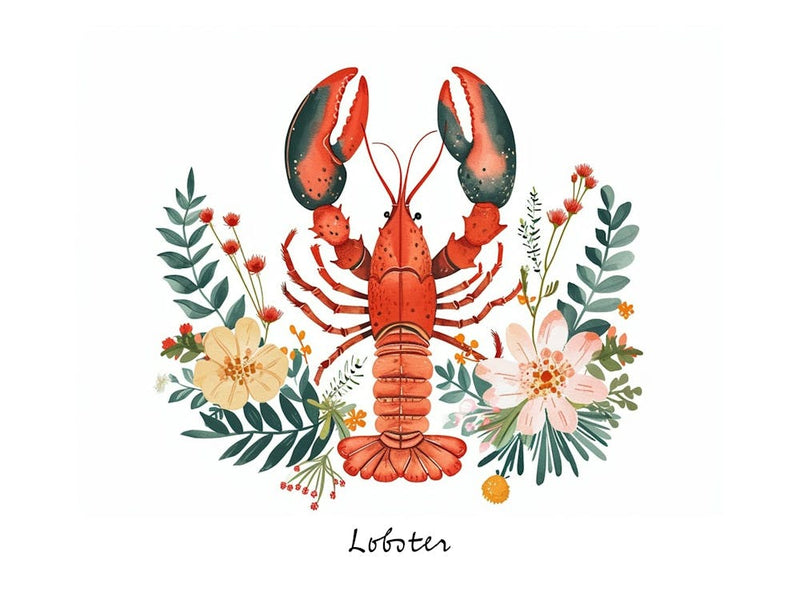 Little Floral Lobster 2 Poster