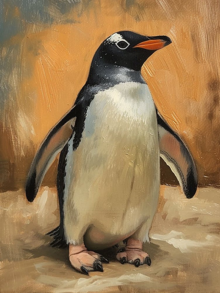 Adlie Penguin Isabela Island Oil Painting 1
