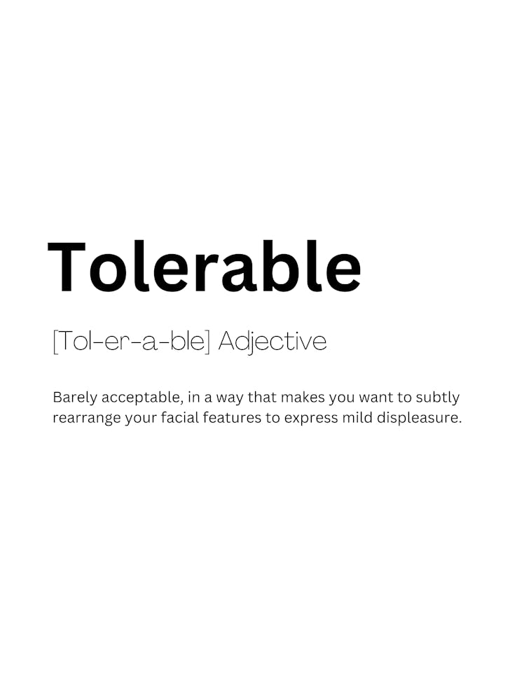 Tolerable Definition Meaning