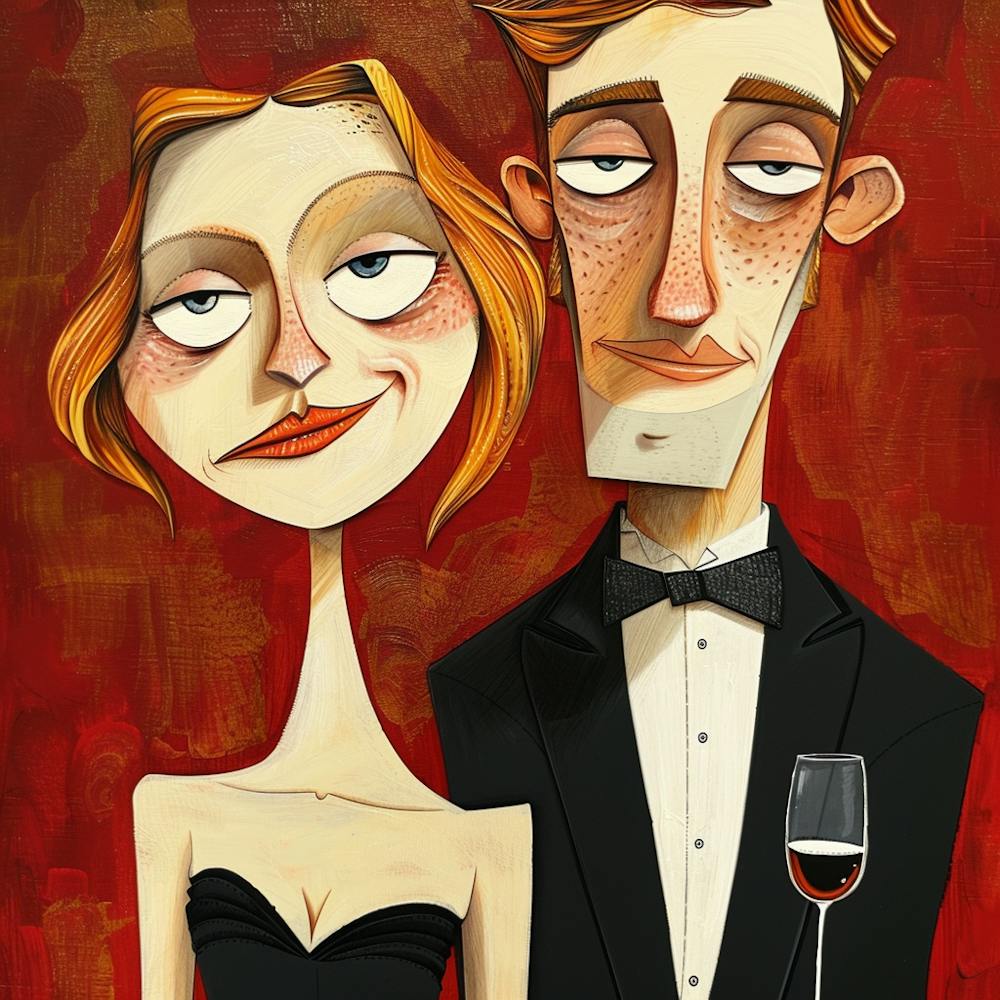 Man And Woman In Tuxedo
