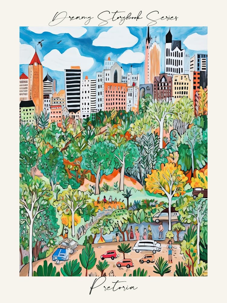 Poster Of Pretoria, Dreamy Storybook Illustration 4