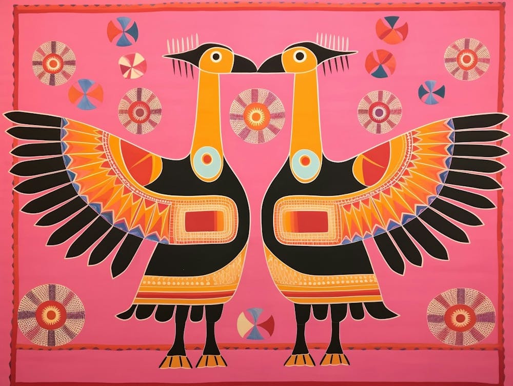 Canada Goose 2 Folk Style Animal Illustration