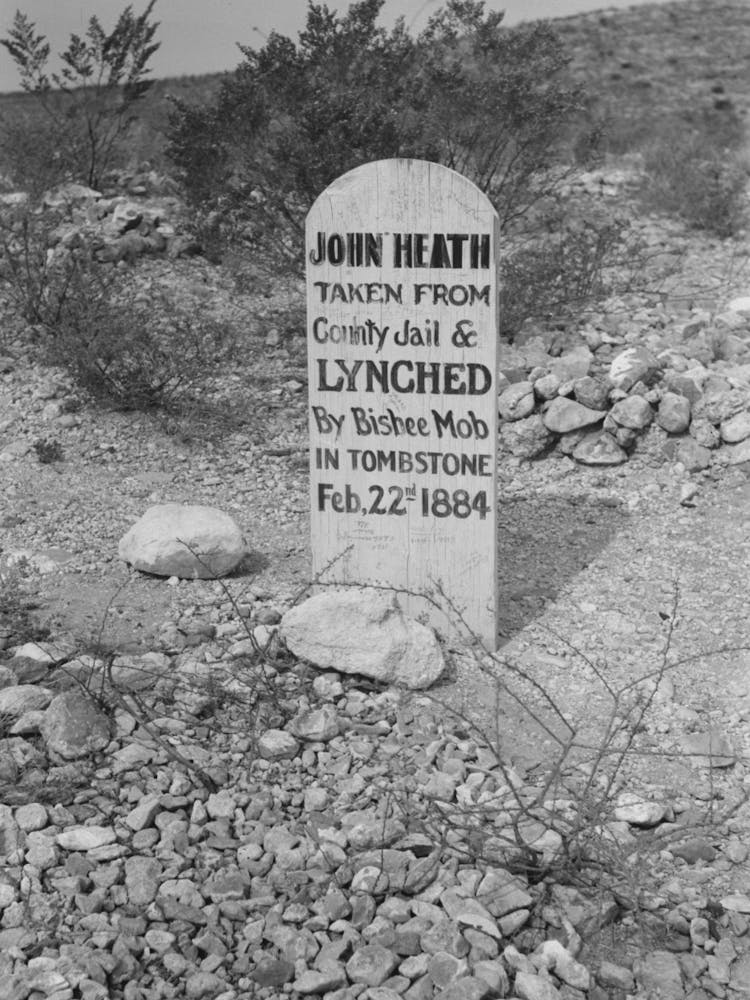 Tombstone In Boot Hill Cemetery, Tombstone, Arizona By Russell Lee