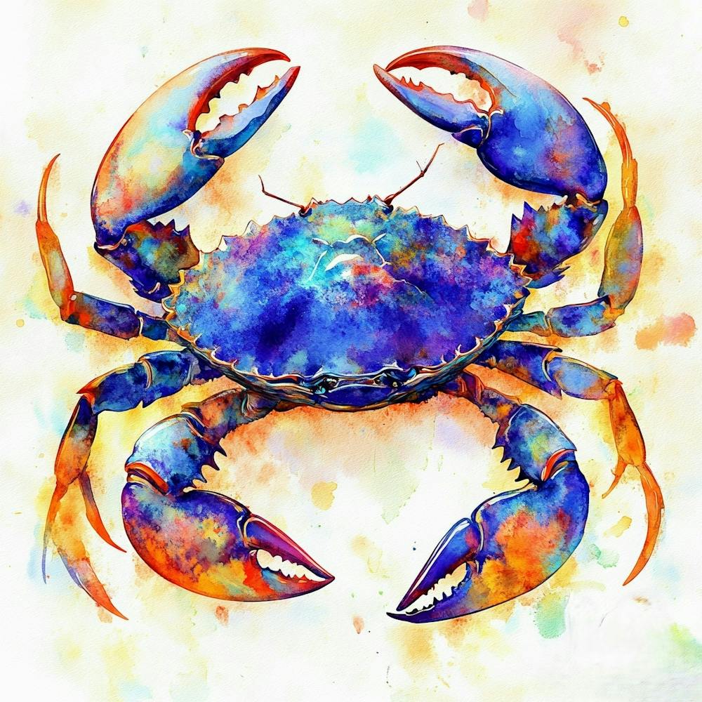 Blue Crab Canvas Print Art