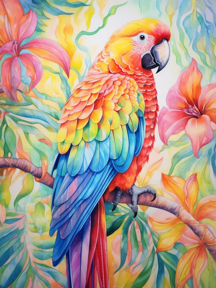 Bright Parrot Illustration 2