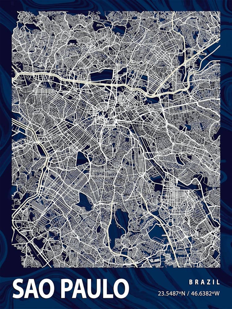 Sao Paulo Crocus Marble Map