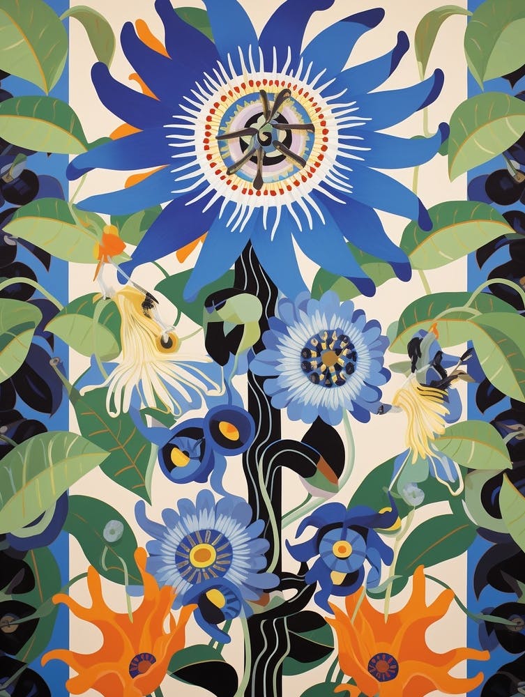 Blumenmotiv Gemälde Passionsblume 2