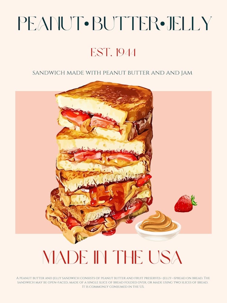 Peanut Butter & Jelly Sandwich Mid Century