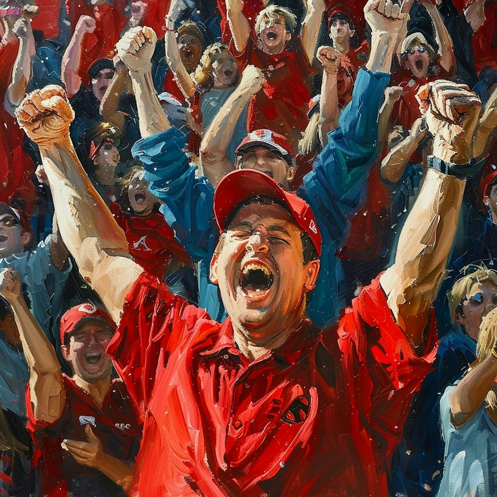 A Sports Fans Cheering Oil Painting Illustration 1718674763 2