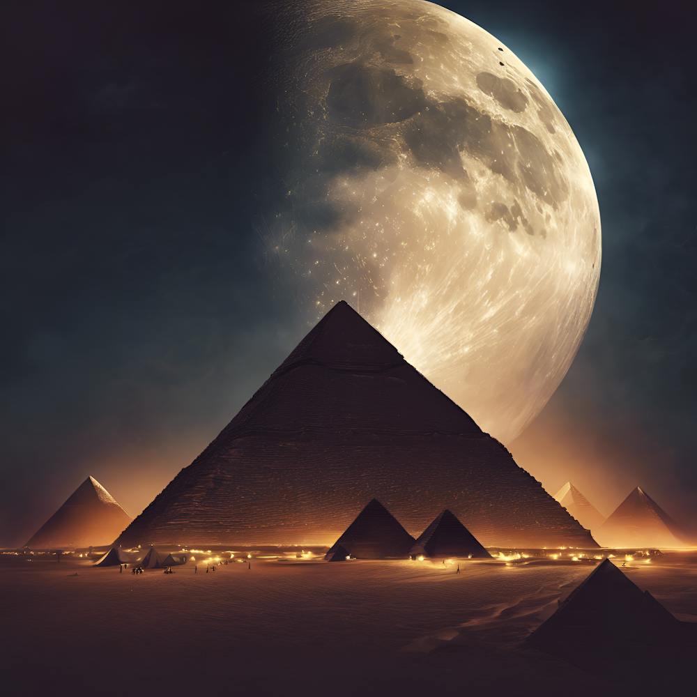Full Moon Over Pyramids